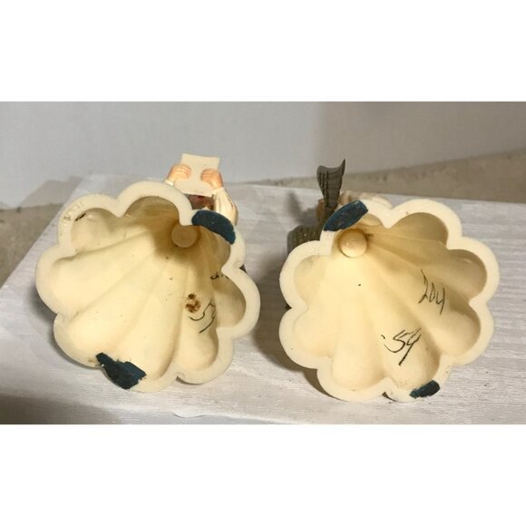 Vintage Angel Figurines Gold Star Pattern & Crowned Heads Set Of 2  Choir Angels - Picture 5 of 9